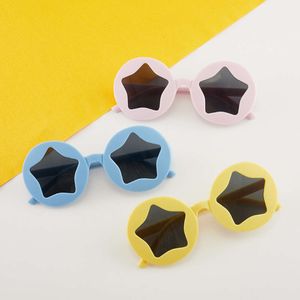 2024 Nuevas gafas de sol con montura de plástico de colores de cinco puntas para niños, gafas de sol Little Star, envío