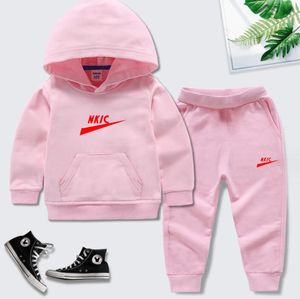 2024 Nouveaux ensembles de vêtements Pull à capuche pour enfants Garçon et fille Pur coton Deux pièces Bébé Printemps et Automne Ensemble de sport Motif imprimé lettre