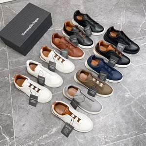 2024 Nuevos zapatos de diseño para hombres Zegna Lace-Up Business Casual Social Wedding Farty Calidad de cuero Ligero de zapatillas de zapatillas Formas Formal Zapatos para hombres