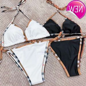 2024 Nuevo diseñador de moda Sexy Bikini Sets para mujeres baratas para mujeres a cuadros de trajes de traje de trajes de lujo Moda sexy elegante elegante thong tela de verano femenino