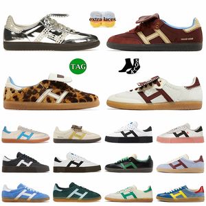 2024 nuevos zapatos de diseñador para hombre mujeres deportivas y ricas veganas noventa zapatillas de deporte originales para mujer Gales Bonner plata nylon marrón leopardo deportes moda casual entrenadores