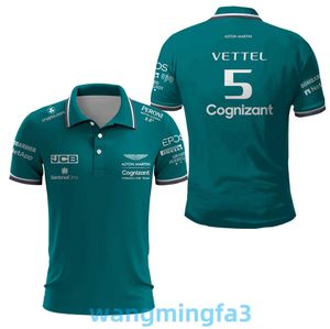 2024 Novo Modelo Camisetas Masculinas Designer Moda Aston Martin F1 Equipe 3D T-shirt Espanhol Racing Grande Camisa Polo
