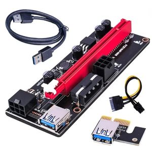 2024 NOUVEAU VER009S PCI-E CARDE DE RISER DUAL 6PIN ADAPTER CARTE PCIE 1X À 16X CABLE DE DONNÉE CARDE USB3.0 pour la carte d'extension BTC Mining Miner 009S