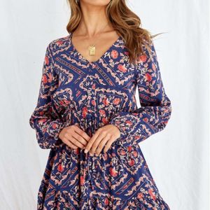 Robe amincissante Sexy à col en U pour femmes, motif Floral, nouvelle collection 2024