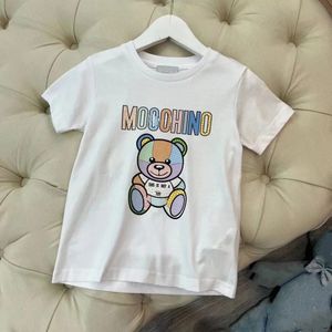 2024 Nouveaux enfants T-shirt à manches courtes pour bébé Vêtements pour enfants Lettre imprimée Couleur unie Produits d'été confortables Nouveautés Taille 90-160 CM