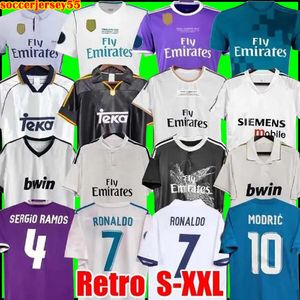 Shirts de football à manches longues rétro à manches longues Guti Sergio Ramos Seedorf Carlos 12 13 14 15 16 17 Ronaldo Zidane Raul 00 01 02 03 04 05 06 07 Finales Kaka 99 Real Madrids