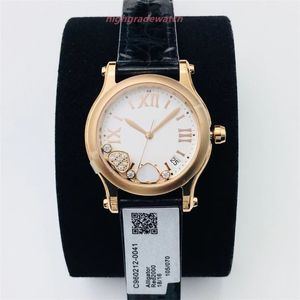 2024 NR Factory Women's Watch Diámetro de 36 mm Movimiento de cuarzo suizo Reloj de cuero de cocodrilo con espejo de vidrio de cristal de zafiro