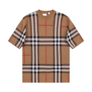 2024 Plaid Premium Knitwear Hommes T-shirts Femmes Chemises Designer T-shirts Chemise à manches courtes Polo Vêtements de luxe Été Manteaux respirants Tops