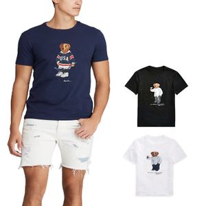 2024 Play Designer Polos Shirt Shirt Men Martini Bear Tshirt Ralp Polo Tshirt à manches courtes Shirts Standard Captain Captain Navy Blue Harajuku Streetwear