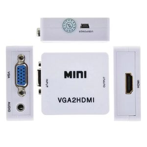 2024 Mini VGA VGA a HDMI Converter VGA2HDMI Adaptador de audio 1080p para Notebook PC HDTV Projector TV para VGA a HDMI