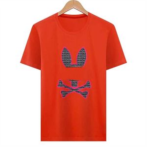 2024 PSYCO Bunny Shirts Diseñador American Skull Patrón de conejo Camas de algodón Camas de algodón Mujeres Mangas informales Camiseta de verano V6ay