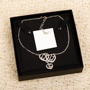 Collier pendentif trois cœurs à breloques de qualité 2024, avec diamant et émail, plaqué argent, avec boîte à timbres, Bracelet PS3707A