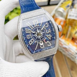 2024 Richar FM Frank Watch Mens Wine Barrel Muller Star Star Full Diamond Lovers Une paire de montres Womens Miller