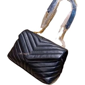 2024 Vendre comme des petits pains chauds Sac à main Sac à bandoulière Marque en forme de Y Designer Couture Cuir Dames Chaîne en métal Haute Qualité Clamshell Messenger Boîte-cadeau En gros