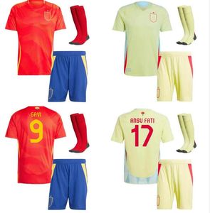 2024 Espagne PEDRI Soccer Jerseys Kit enfants LAMINE YAMAL RODRIGO PINO MERINO SERGIO M.ASENSIO FERRAN Espagnol Home away Kids Football Shirt Fan Player enfant
