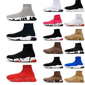 2024 Speed 2.0 Chaussures Plateforme Baskets Hommes Femmes Speed Sock Chaussures Noir Blanc Marron Rubis Vintage Beige Rose Speed Trainers Dhgates Chaussures Bottes d'hiver Taille 36-45