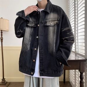 2024 Spring Autumn Leather Cortes Denim Jackets Hombres Jeans casuales Jeans Bombard