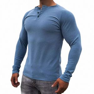 2024 Spring Fi Slim T Shirts for Men Color sólido Muttado Camiseta Camiseta informal