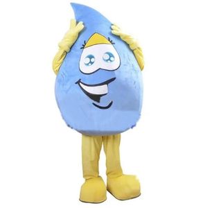 2024 Performance de scène Blue Rain Drop Mascot Costume Halloween Christmas Fancy Parto Cartoon personnage de personnage Suit adultes femmes hommes habillent Carnaval Unisexe Adultes