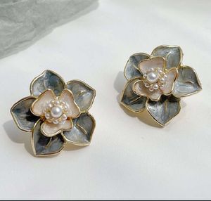 2024 Pendientes de sementales Colorido L vintage chic 925 STERLING Silver tridimensional Flower Clip y para mujer Pendientes de joyería de joyería de joyería