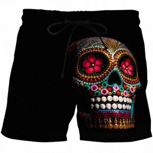 2024 Summer Beach Shorts Hommes 3D Imprimer Fr Skull Board Short Sports Gym Maillot de bain à séchage rapide Homme Ropa Hombre Pantalon J3aB #