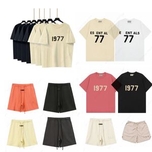 2024 Diseñador de verano Camiseta ESS 1977 Marca EssentiallsT Camisa Casual Cómodo Transpirable Media manga Top Moda Shorts Cool Essentialsweatshirts