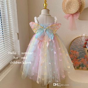 2024 Été Nouveau bébé vêtements vêtements de fête robe enfant jupe enfant fantasme elfe papillon