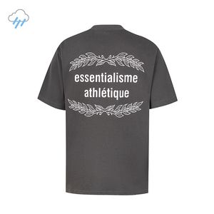 Camisetas de estilo veraniego para hombre y mujer, camisetas holgadas de alta calidad con estampado de letras de algodón, camiseta blanca y gris oscuro 2024