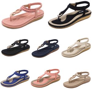 2024 Chaussures féminines d'été Sandales talons bas Mesh Surface Leisure Mom Noir blanc Grande taille 35-42 J48-1 Gai