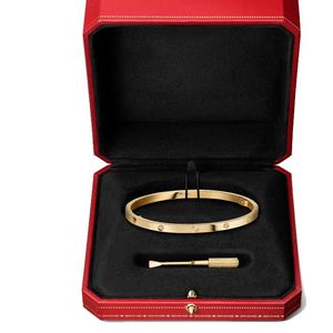 2024 Bracelet mince 6 Diamants Bangles Designer Designer Bijoux de luxe Womans 3,65 mm Rose Gold Platinum Bracelets Gift For Women Accessoires en gros