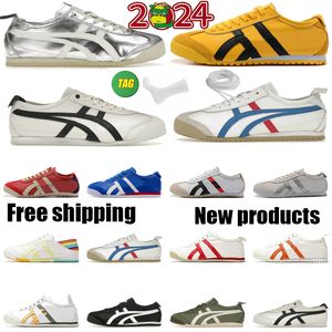 2024 Tigre Casual Shoe Canvas de verano México 66 Mens Combinación de látex de látex Pergamento de plantilla midsole slip-on gai 36-45