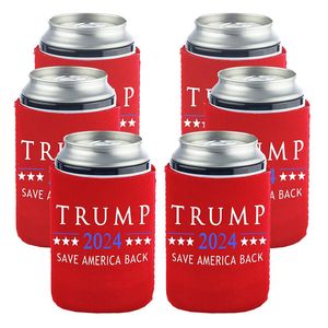 2024 Decoración de la fiesta del titular de triunfos de Trump 12 oz neopreno 330 ml de botella de cerveza manga