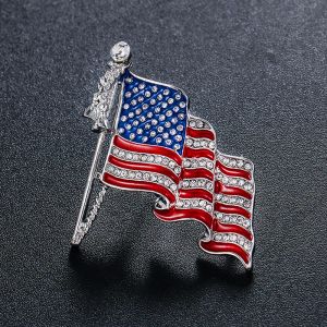 2024 Pins de bandera de cristal vintage Broches de diamante para mujeres Universal 4.4*3.9cm