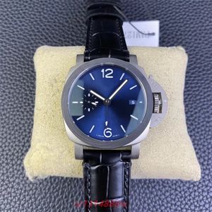 2024 VSF Factory Reloj para hombre Caja liviana de fibra de carbono Esfera azul con revestimiento que brilla en la oscuridad Correa de piel de becerro con estampado de bambú azul Relojes de estilo deportivo