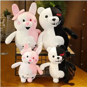 2024 Gros ours noir et blanc en poudre Lapin blanc jouets en peluche jeux pour enfants Playmate activités de l'entreprise cadeau décorations pour la maison