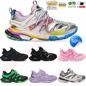 2024 Mayores Mujeres Mujeres Diseñador de zapatos casuales Pistas 3 Entrenadores Mal de nylon de cuero Triple Blanco Tess S.S.GOMMA PISTAS TRAINTER Sneakers Big Size 35-46