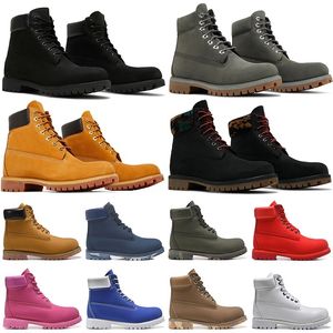 2024 Bottes d'hiver Hommes Femmes 6 pouces Basic Premium Botte imperméable Jaune Sable Marron Noir Rose Chaussures de randonnée en cuir Classique Luxe Designer 10061 Bottines Grande Taille 13