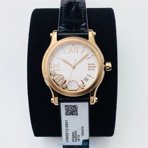 2024NR Factory Women's Watch Diámetro de 36 mm Movimiento de cuarzo suizo Reloj de cuero de cocodrilo con relojes de diseñador de espejo de vidrio de cristal de zafiro