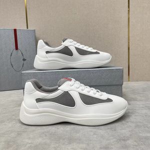 2024SS Luxe Casual Runner Chaussures de sport Coupe de l'Amérique Baskets basses Chaussures Homme Semelle en caoutchouc Tissu en cuir mat Hommes En gros Discount Entraîneur avec boîte