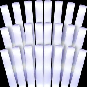 203060pcs bâtons lumineux en mousse blanche bâtons lumineux LED Cheers Batons brillent dans le noir anniversaire fête de mariage Concert Supplie 240307