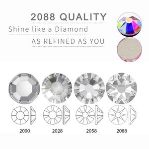 2088 Super Sparkle SS20 Flatback DIY Nails S Art Decoration Manucure 3D Crystal Stones Gems For Dresshoes 240113