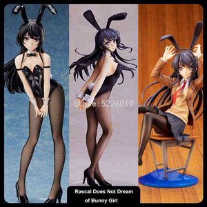 20cm Anime Rascal ne rêve pas de Bunny Girl Senpai Sexy Figure Jouet Senpai Sakurajima Mai Chair Sexy Anime Action Figure Jouets AA220311