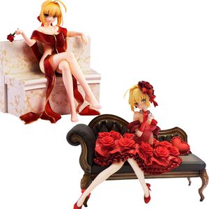 20 cm Fate Stay Night Extra Red Saber Nero Claudius Caesar Augustus Germanicus Figura sexy Anime PVC Figuras de acción Juguetes Regalo X0503