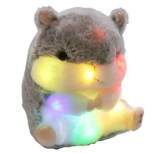 20cm Hamster Mini Glowing Doll Jouets LED Light Up Peluche Enfants Cadeau d'anniversaire Doux Mignon Lumineux Coussins Peluches 231220