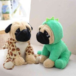 20 CM Perros de simulación de peluche Sharpei Pug Lovely Puppy Pet Toy Animal Niños Niños Cumpleaños Regalos de Navidad 210728