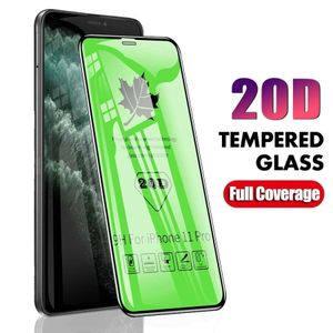 Protector de pantalla de vidrio templado con pegamento completo 20D, película HD Ultra clara para Iphone 15 14 13 X XR 11 12 mini Pro Max Samsung Huawei