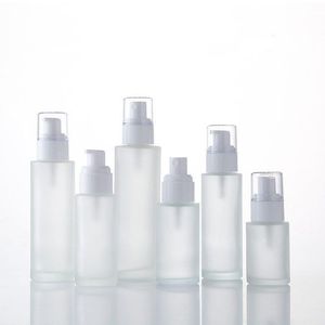 20ml 30ml 40ml 50ml Pompe de lotion de pulvérisation Bouteille d'émulsion en verre Noir Blanc Bouchon en plastique Conteneurs cosmétiques Bouteilles F3341 Dltvf Gxpbc