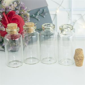 Mini récipient en verre transparent vide de 20 ml avec bouchon en liège souhaitant des bouteilles de parfum bonbons Pot de nourriture artisanat flacons rechargeables décoratifs