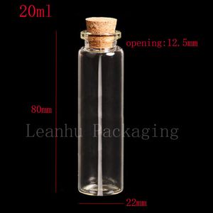 Botella de vidrio X50 de 20ml con corcho de madera, envases de vidrio con cuello engarzado vacío transparente de 2/3 oz, viales con tapón de corcho artesanal decorativo de 20cc,