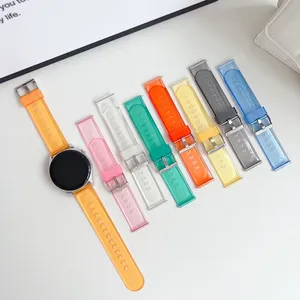 Bande transparente de 20 mm 22 mm pour Samsung Galaxy Watch 6 5/4 5pro 40mm 44 mm 45 mm Rainbow Transparent Watch6 Classic 47mm 43 mm